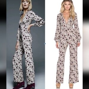 Free People "Some Like It Hot" floral jumpsuit, Sz 2